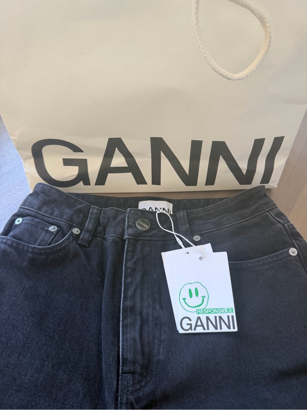 Ganni Black High-Rise Jeans